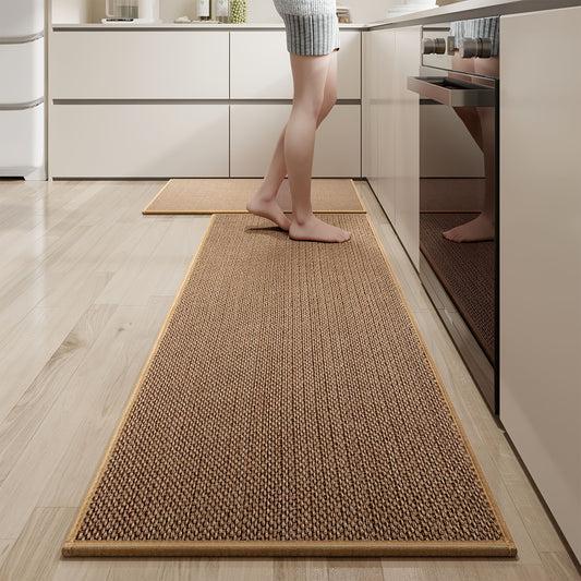 Retro textured rug for farmhouse decor, anti-shedding and fade-resistant. Perfect for high-traffic areas in the home.