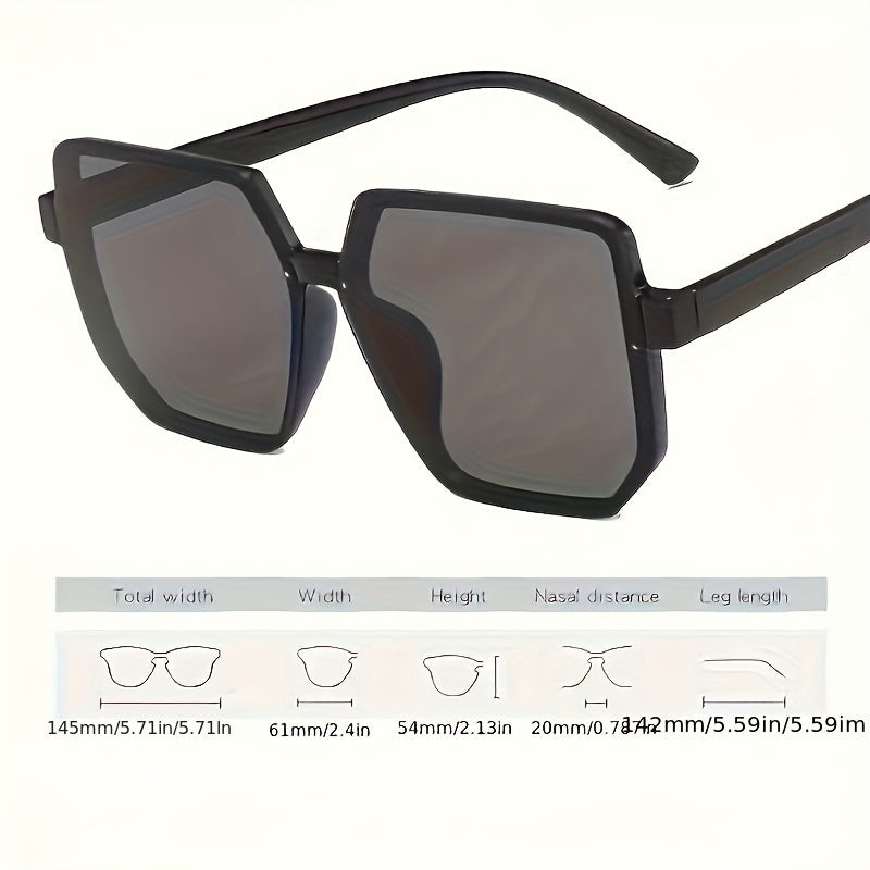 Large square plastic sunglasses for outdoor activities.