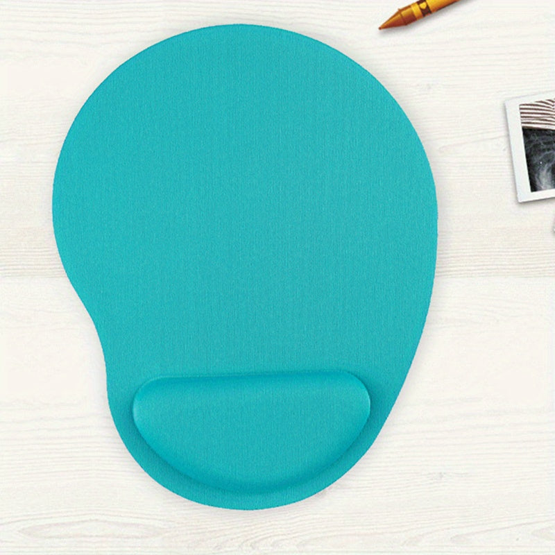 Ergonomic EVA wrist cushion with memory foam mouse pad for comfortable desk support in office or computer use.