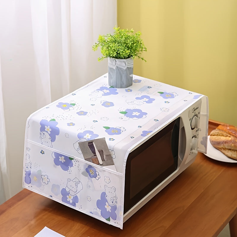 This modern minimalist PEVA microwave dust cover is designed to protect your kitchen appliance from dust and spills. It is waterproof and oil-resistant, making it a practical addition to your kitchen organizers and storage accessories.