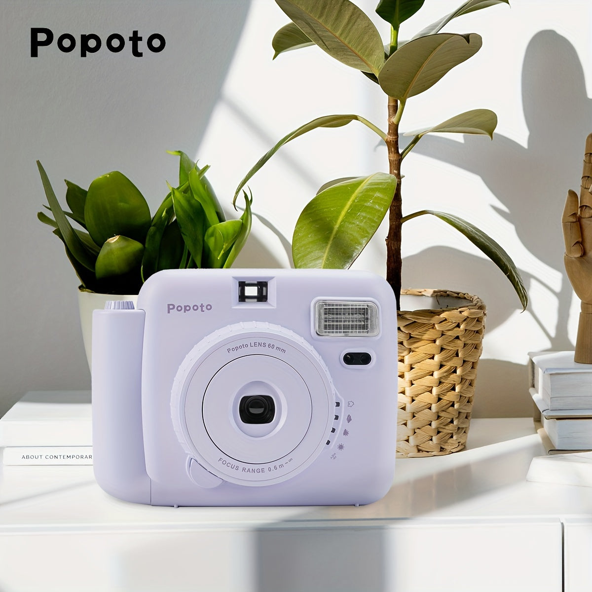 Popoto Purple Instant Camera Combo includes Mini11/12, 10 Film Sheets, PU Case, Strap, Selfie Lens, ND Filter - ideal for gifts, parties, weddings. AA batteries not included.