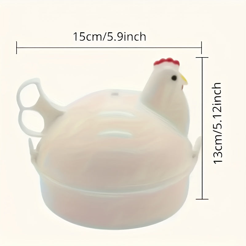 4-Cup Aluminum Chicken-Shaped Microwave Egg Poacher, Steamer Boiler Cookware