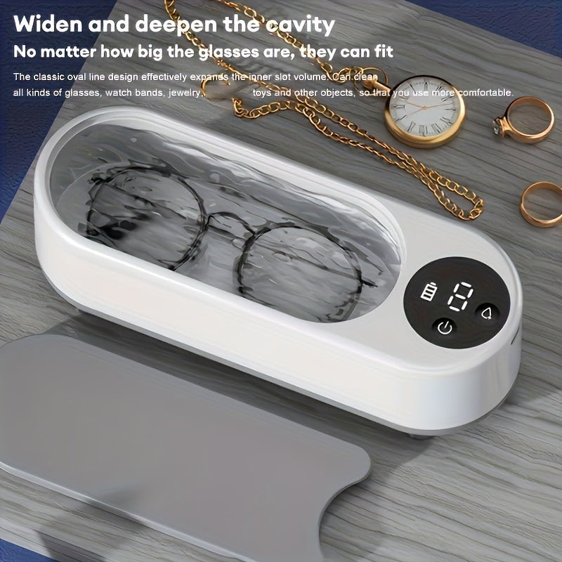 Multi-functional Soundwave technology cleaner for jewelry, glasses, watches, and makeup brushes - Plastic-free and environmentally safe.