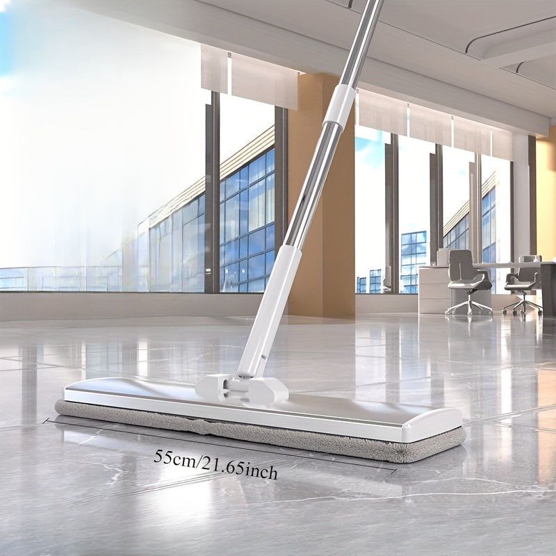 Multipurpose Aluminum Alloy Flat Mop with Stainless Steel Telescopic Handle - Ideal for Industrial and Home Use, Wet or Dry Cleaning in Living Room, Bedroom, Bathroom, Kitchen, and More - Available in Various Sizes for Easy Cleaning