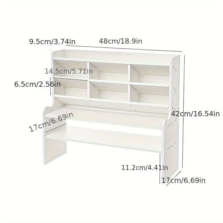 Dorm storage box, desk organizer, student stationery and cosmetics rack, slanted pen holder, double-layer desktop storage rack, dorm bookshelf.