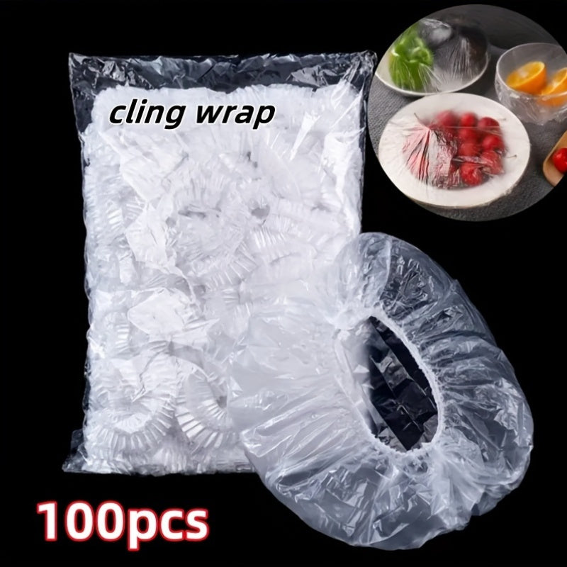 100 pieces of stretchable storage covers that are reusable and elastic. These covers are made of semi-transparent seal film and are perfect for preserving the freshness of food. They are an ideal substitute for aluminum foil and plastic wrap, perfect for