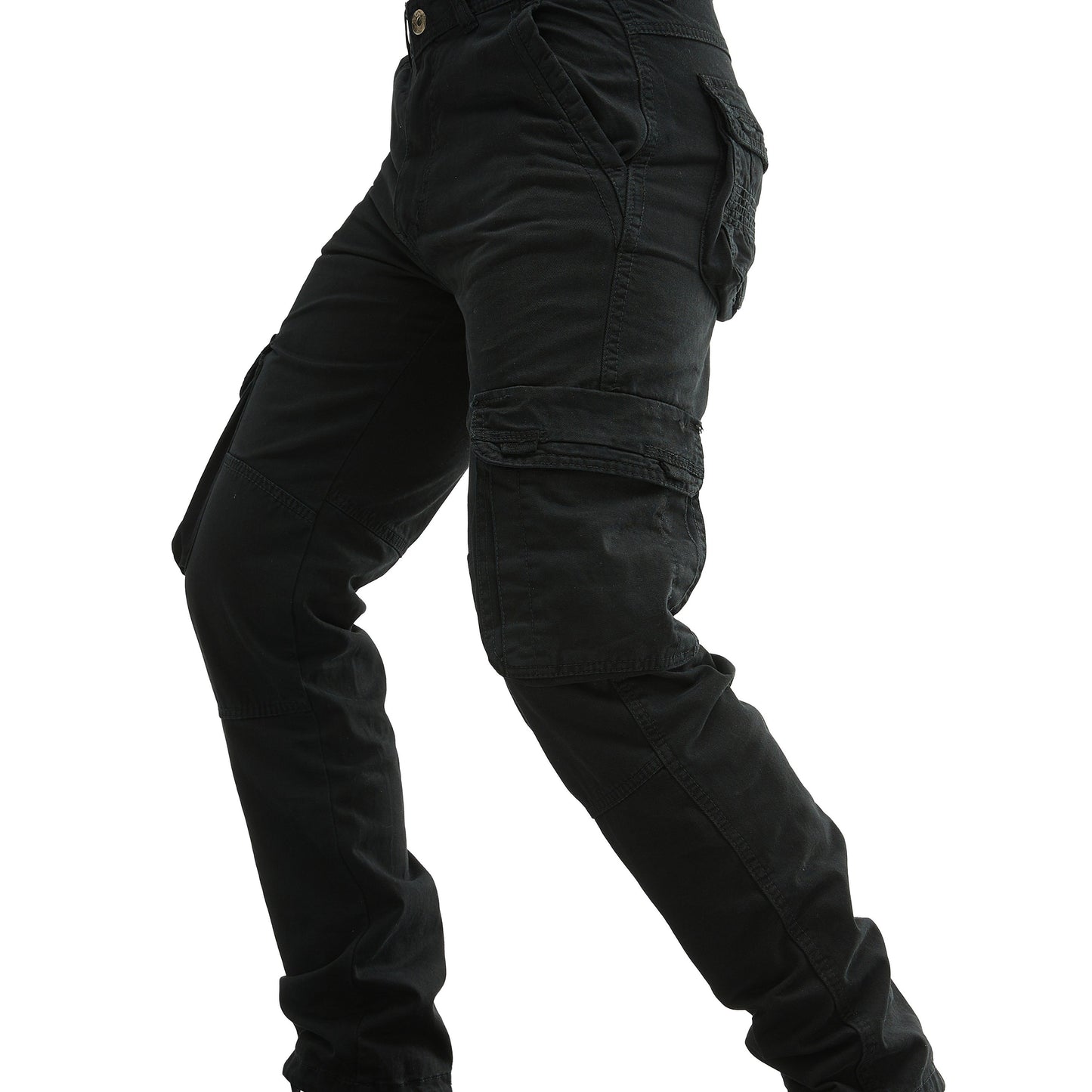 Male Cotton Cargo Pants with Multiple Pockets, Streetwear Style for Spring/Autumn