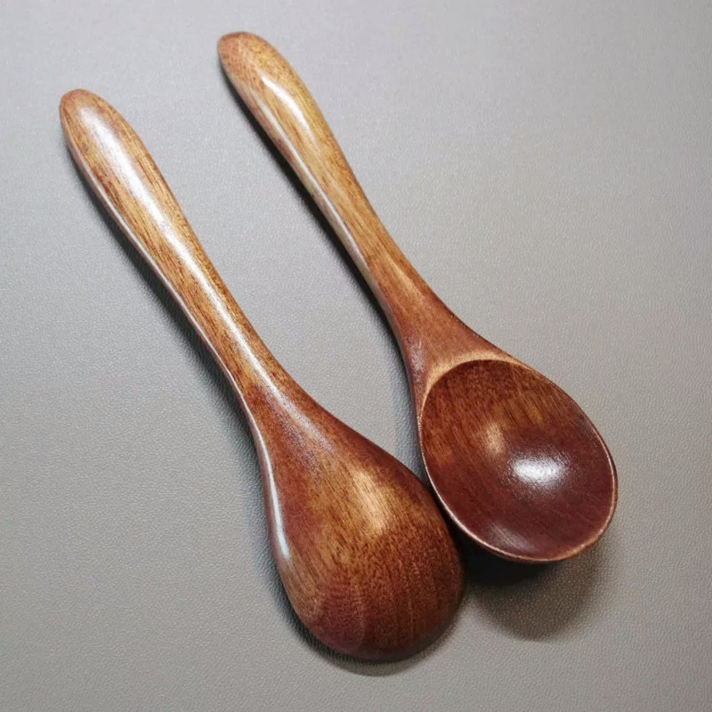 Handcrafted solid wood spoon set for desserts, honey, iced tea, salads, and more. Adds elegance to your kitchen decor.