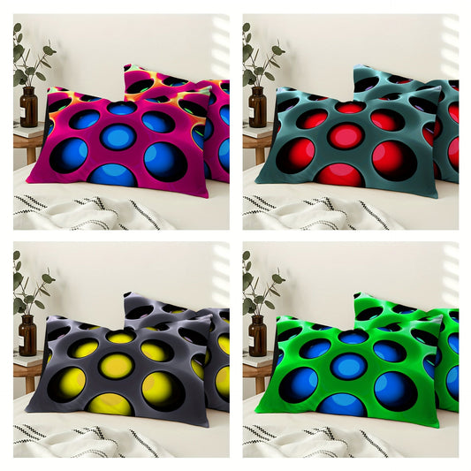 2 pieces of circular brushed printed pillowcases, made from 100% polyester. These decorative cushion covers are machine washable and feature a digital print design. Perfect for adding a touch of style to your bedroom or sofa. The fabric weight is 90g and