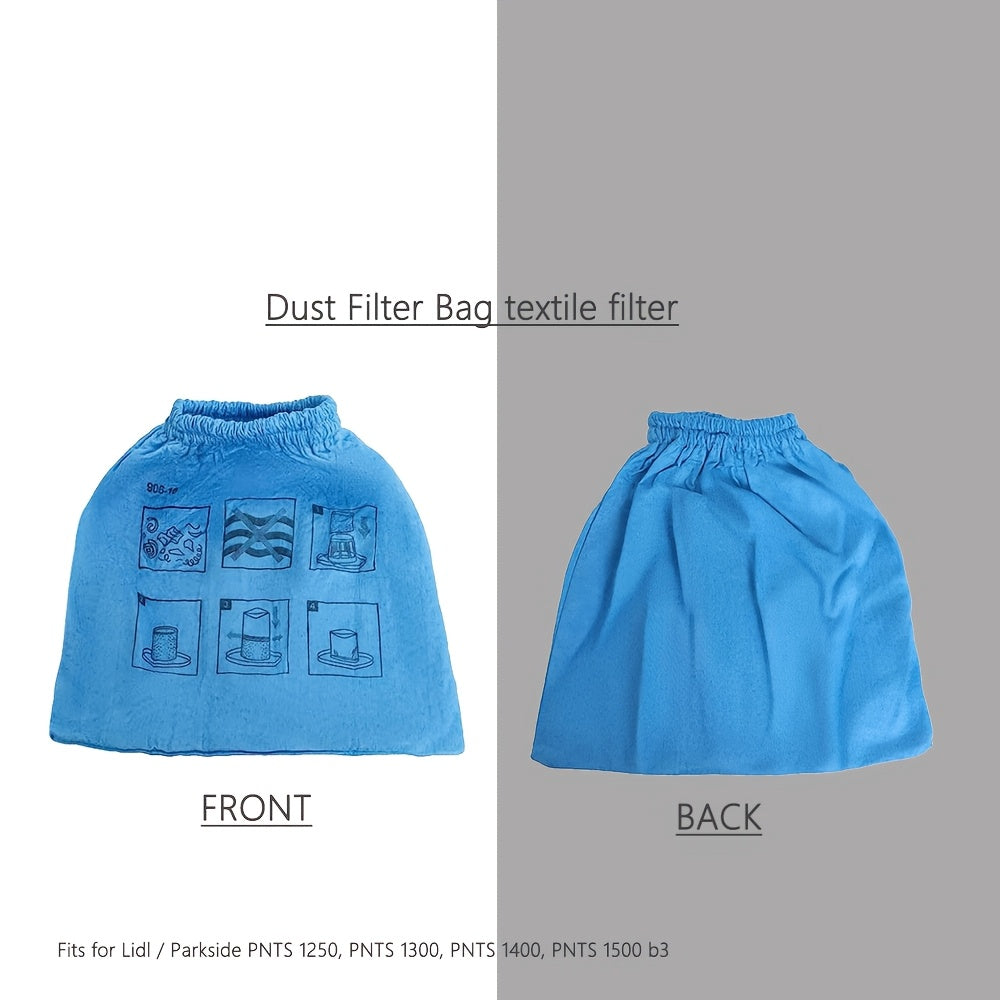 Get a single pack of premium cloth vacuum cleaner dust filter bags that work with Lidl/Parkside PNTS 1250, 1300, 1400, 1500 b3 models. These non-woven textile filter replacements are high-quality and efficient.