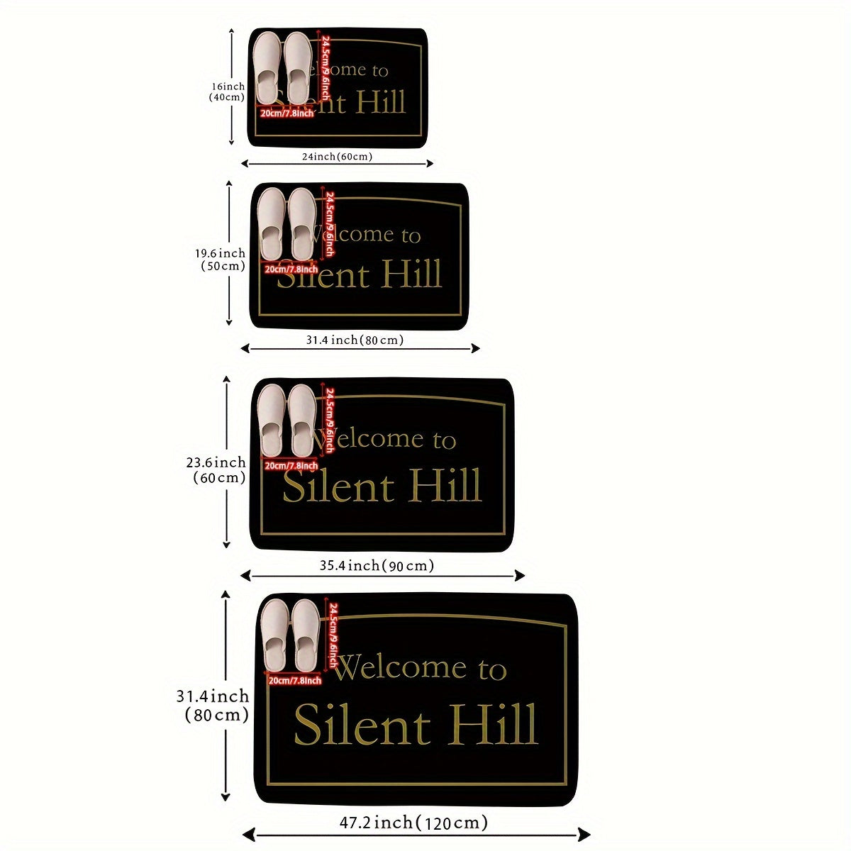 Experience the serenity of Silent Hill with our Soft Fleece Non-Slip Bath Mat - Choose from a variety of sizes