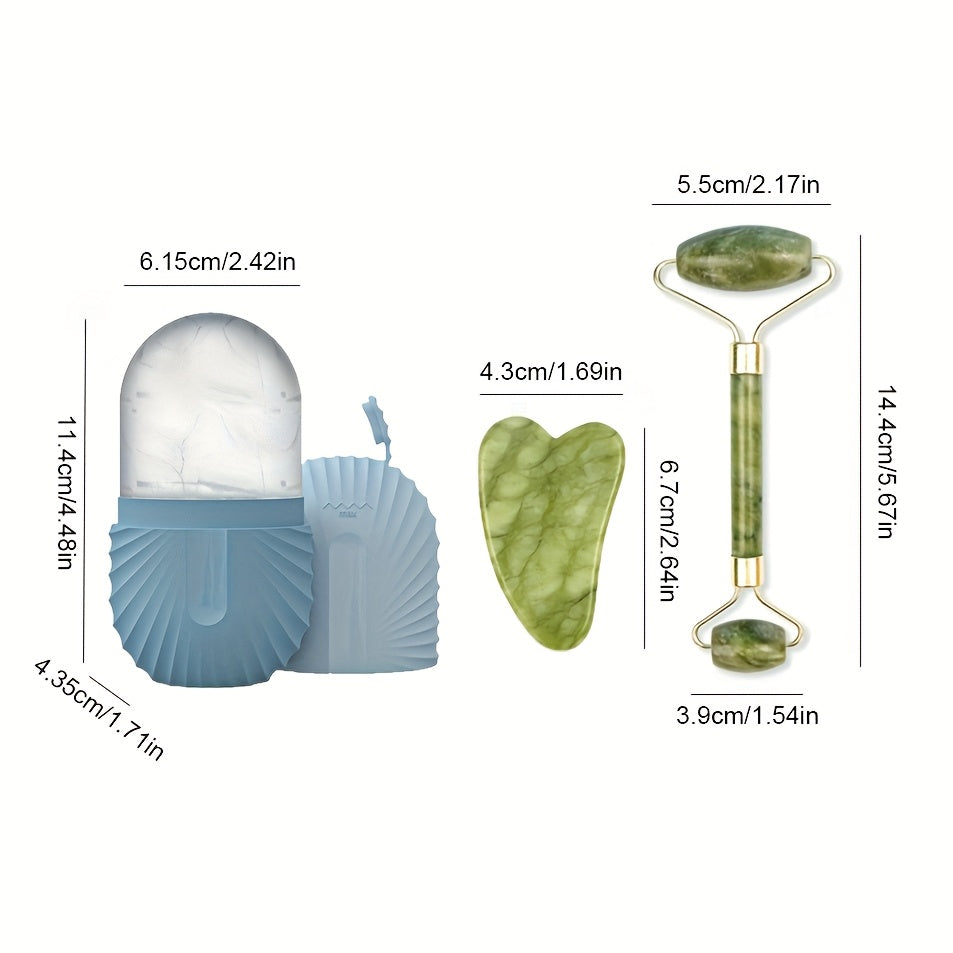 1/2 шт. Набор массажных инструментов из натурального нефрита Гуа Ша, ручной ролик для лица, отличный подарок на День святого Валентина для матери и девушки