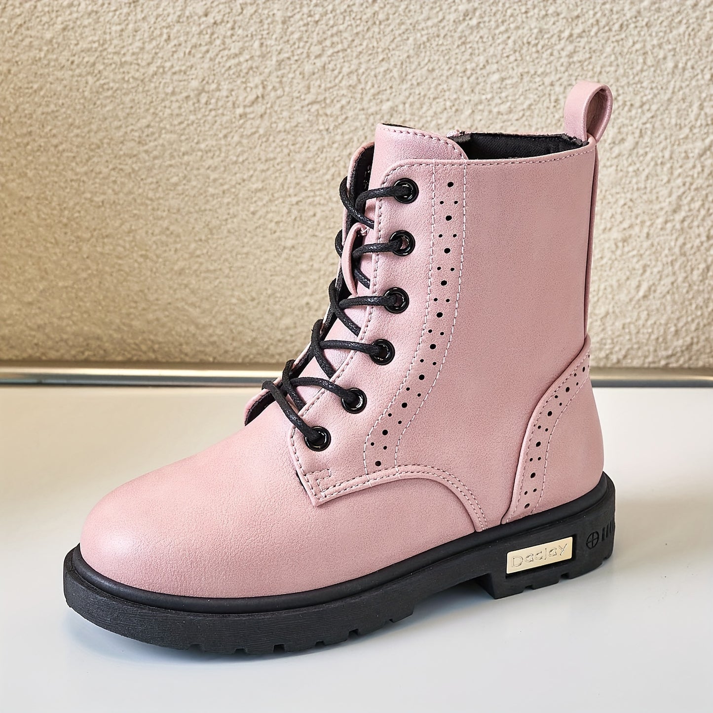 Lightweight non-slip boots for girls in solid colors with zipper, perfect for autumn and winter.