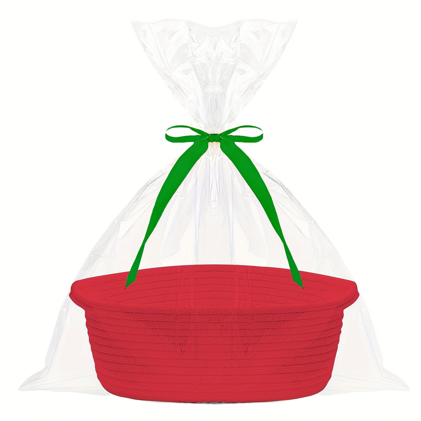 Personalized embroidered gift basket with handles, ideal for organizing collectibles, pet beds, and more. Measures 30.48 cm X 20.32 cm X 12.7 cm.