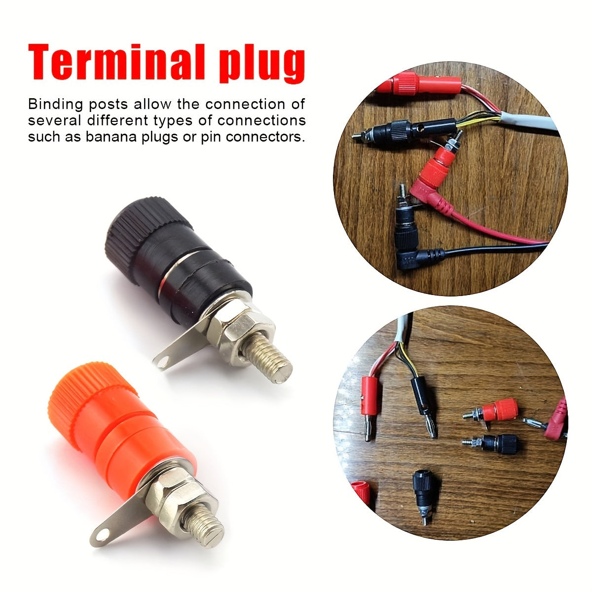 10pcs Banana Socket Test Socket 4mm Banana Plug Connector with Installation Tool, 5 Red + 5 Black