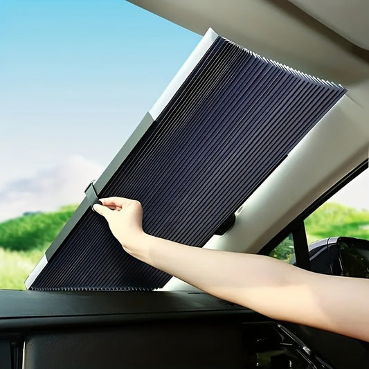 Simple installation retractable car sunshade, UV resistant and heat-insulating, adhesive curtains