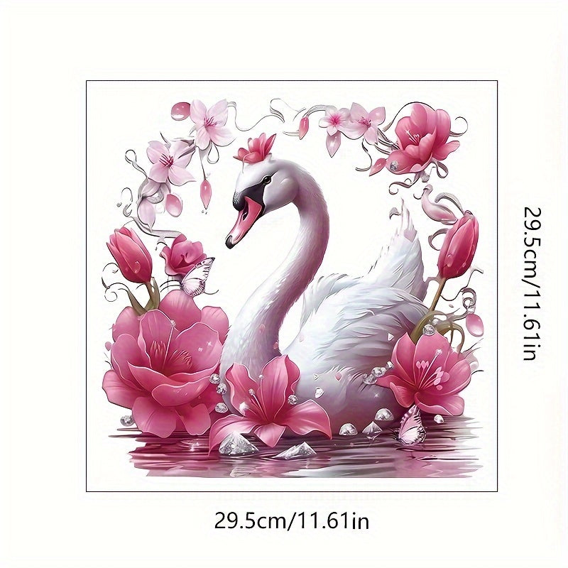 One swan pattern toilet lid sticker for bathroom and kitchen decoration.