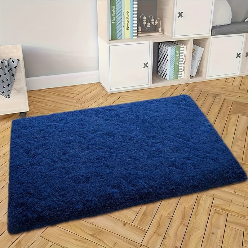 Luxurious Lake Blue Geometric Furry Carpet, Soft and Fluffy, Non-Slip, Machine-Made from High-Quality Polyester. Comes in Various Sizes for Living Rooms, Bedrooms, Hallways, Offices, and Indoor Spaces. Ideal for Christmas, Halloween, Thanksgiving