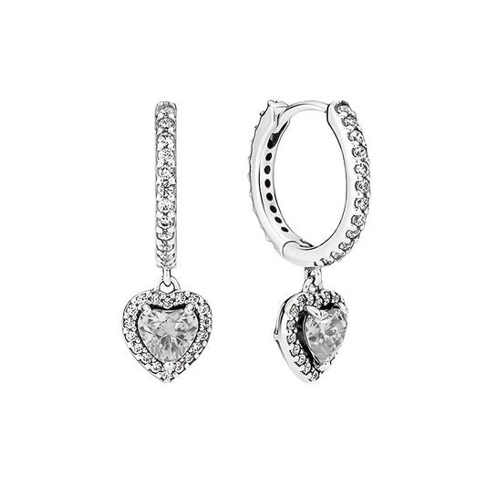 Beautiful 925 Sterling Silver Heart-Shaped Necklace & Earrings Set - Safe for Sensitive Skin, Ideal for Everyday Wear or Gifting