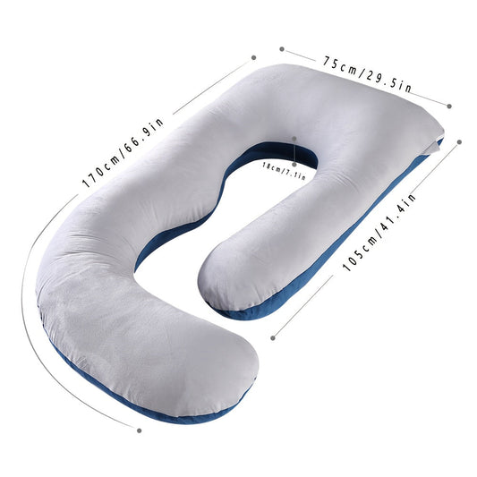 Get the ultimate comfort with our J-Shaped Pregnancy Pillow, made of soft polyester and designed for full body support. It comes with a removable cover and is perfect for expecting mothers to get a good night's sleep. Makes a great gift for Christmas