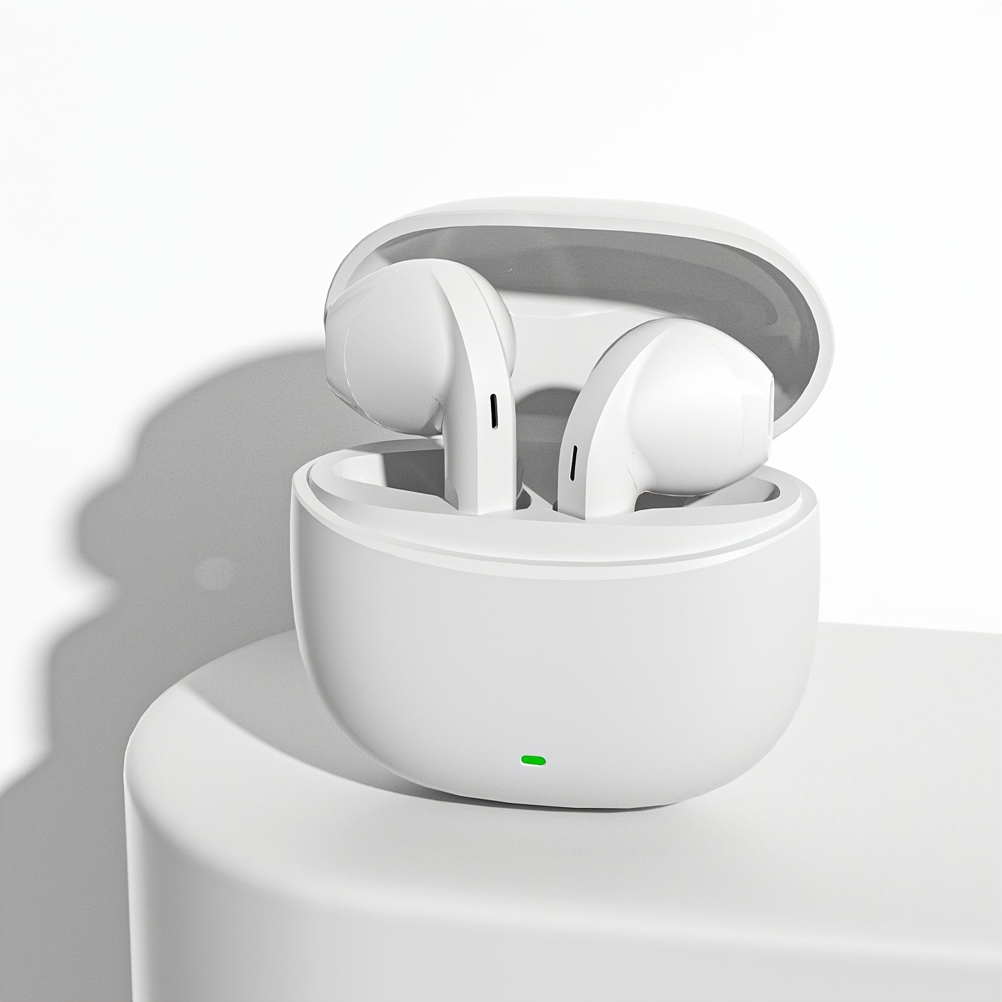 Wireless earphones with dual mic for noise reduction, fast pairing, and long standby time.