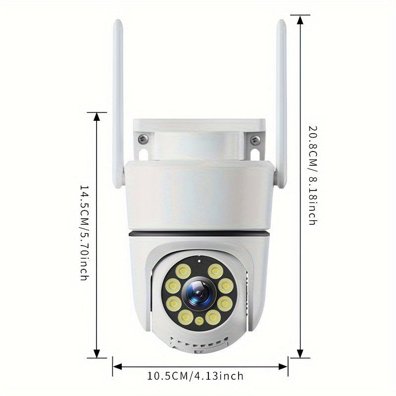 Two pieces of ANYAZHINENG Outdoor Wireless Security Camera System with 1080p HD WiFi Surveillance Cameras for wall hanging. Features include Two-Way Audio, Night Vision, Remote Mobile App Control. Not waterproof, suitable for home, pet, and monitoring