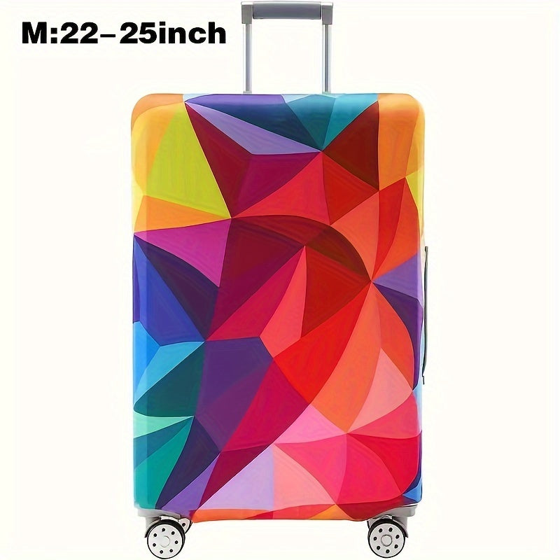 Cartoon patterned elastic luggage cover for travel suitcase or trolley duffle case.