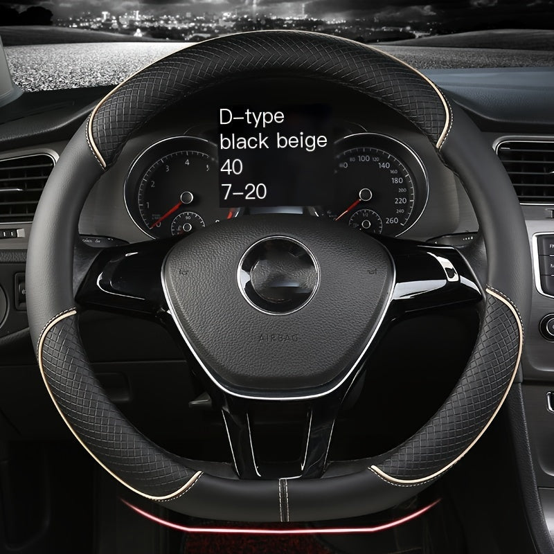 XUANHUANG PVC Steering Wheel Cover - Black & Red Design for Enhanced Driving Comfort.