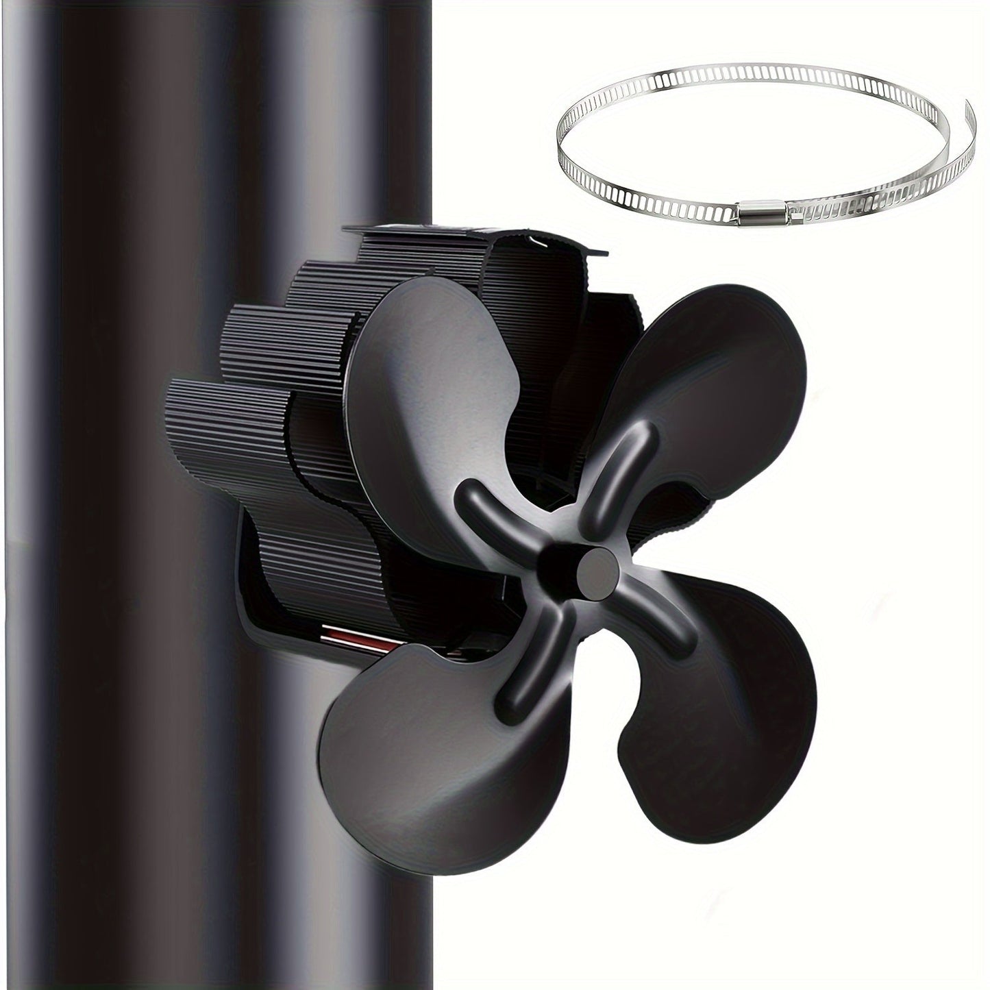 Efficient 4-Blade Wood-Burning Stove Fan: Wall-Mounted, Air-Circulating, No Electricity Needed