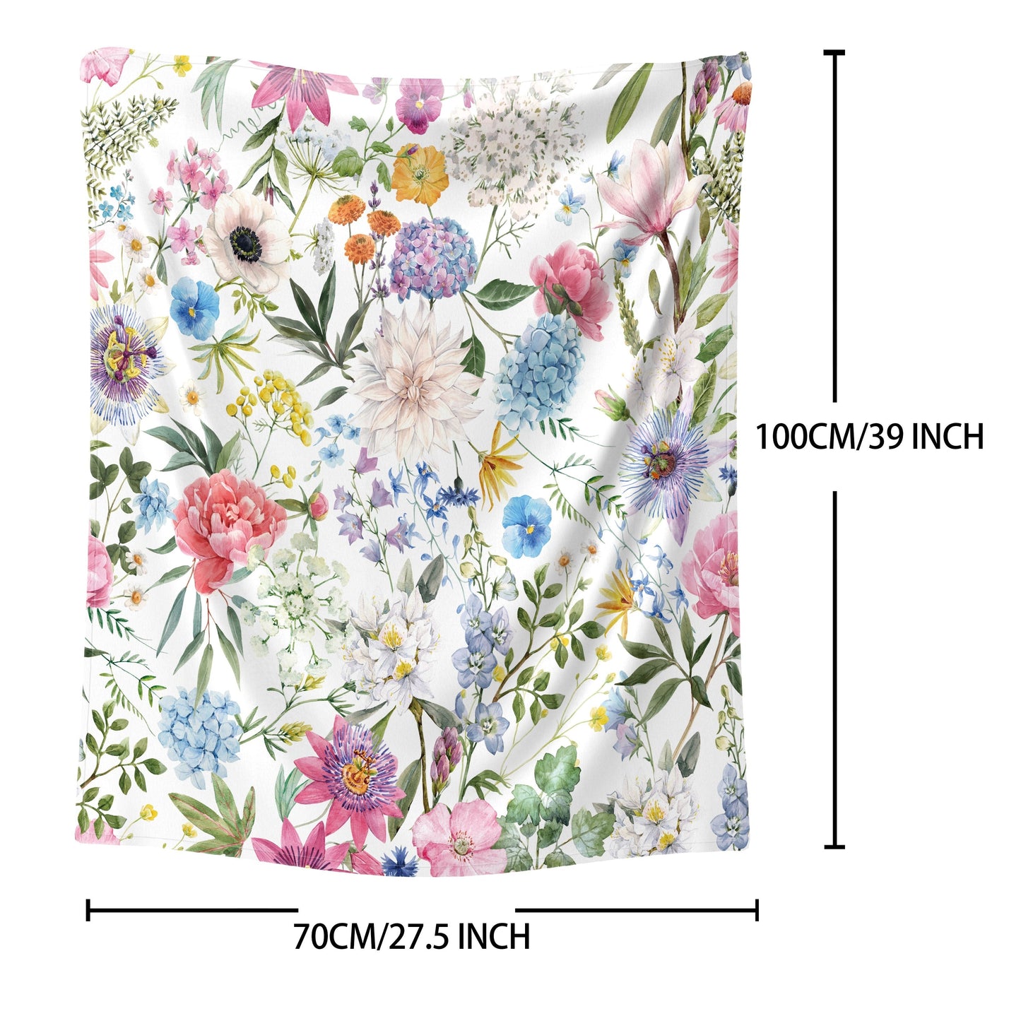 Soft and cozy flower print blanket, perfect for napping on the go or at home. Ideal for adding a touch of warmth and style to any room. Makes a great birthday or holiday gift for girls and adults. Suitable for all seasons.