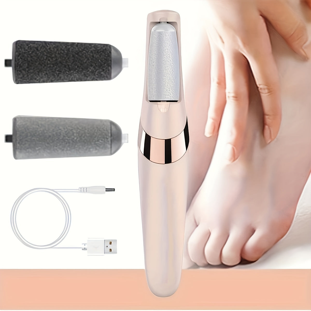 USB Rechargeable Electric Foot Callus Remover - Automatic Scrubber and Pedicure Tool Set, Suitable for Feet and Hands, Electric Foot File Callus Remover, Creates Smooth Feet