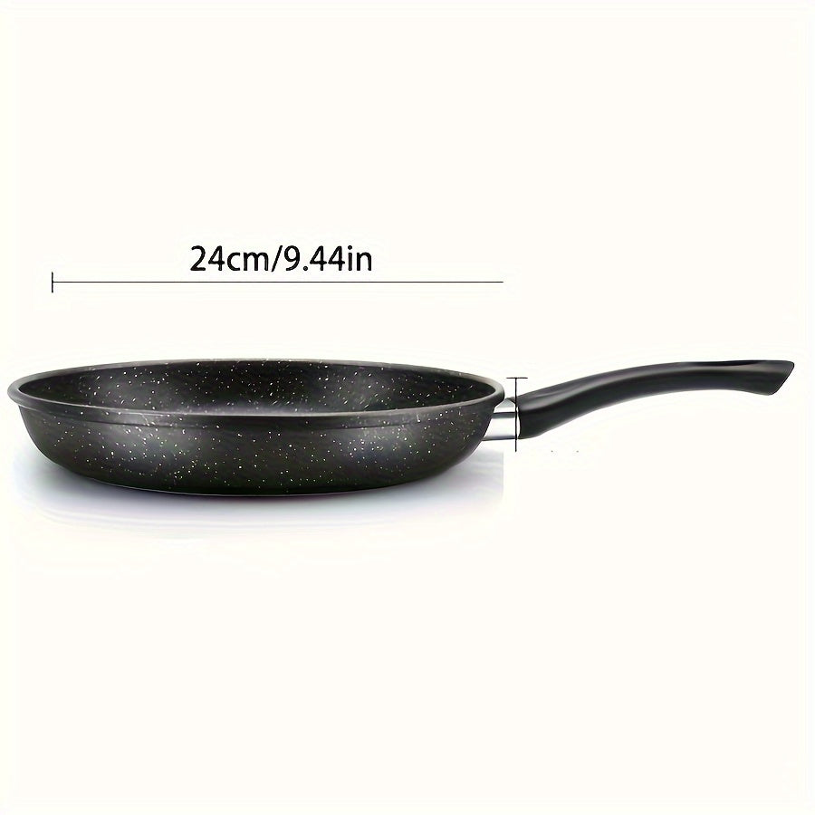 Multi-purpose cast iron skillet set with a non-stick coating and lid - ideal for cooking steak, pancakes, and other dishes. Comes with a spatula and is easy to clean, suitable for use on all stovetops.