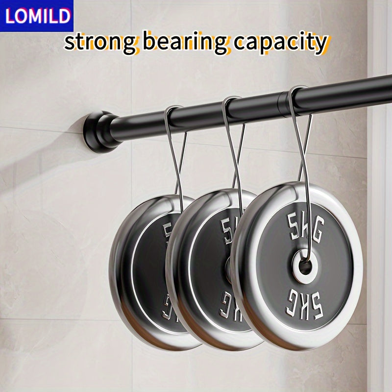 Upgrade your space with the LOMILD Stainless Steel Black Telescopic Rod. This versatile no-drill pole can be used for shower curtains, window drapes, and closet rails. The classic design features textured grip end caps for a stylish touch. Enjoy the