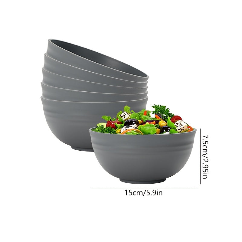 Durable plastic bowls safe for microwave use, perfect for meals at home or on-the-go. Offered in sets of 2, 4, or 6.