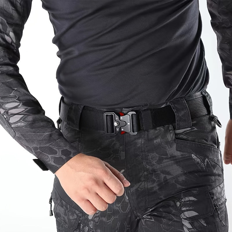 2pcs Tactical Multi-Function Belt for Men - Ideal for Hunting, Outdoors, and Gifting -Strong Plastic Buckle - Great for Valentine's Day