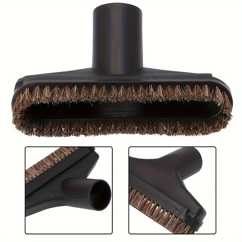 Vacuum cleaner accessory set includes a horse hair brush head, suction nozzle brush head, and sofa curtain suction head with inner diameter of 32mm.