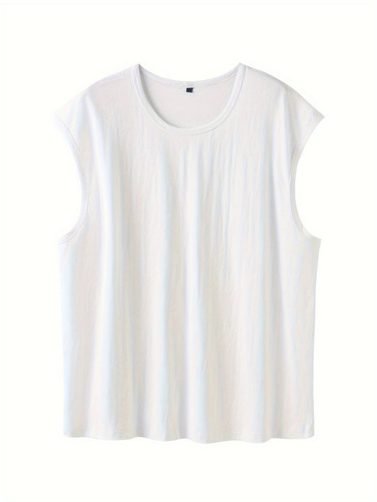 Cotton sports tank top for plus size men.