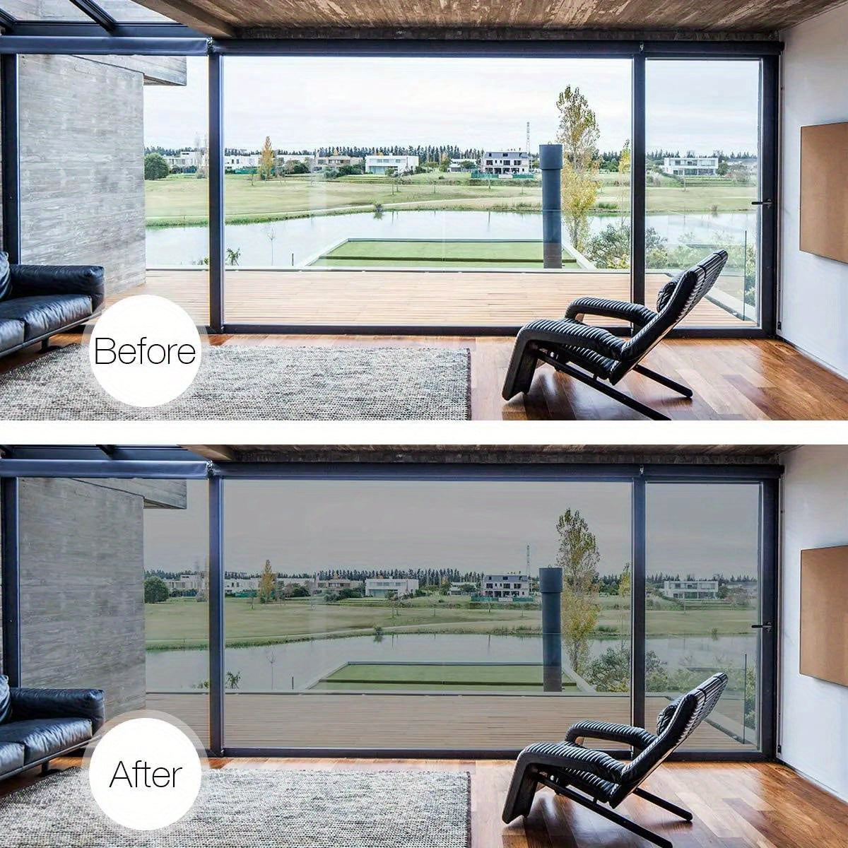 Sunshade Window Film with UV Protection and Privacy, PET Material for Easy Application, Ideal for Home and Office to Block Strong Light - Provides Insulation and Heat Control, Reflective Self-Adhesive Film