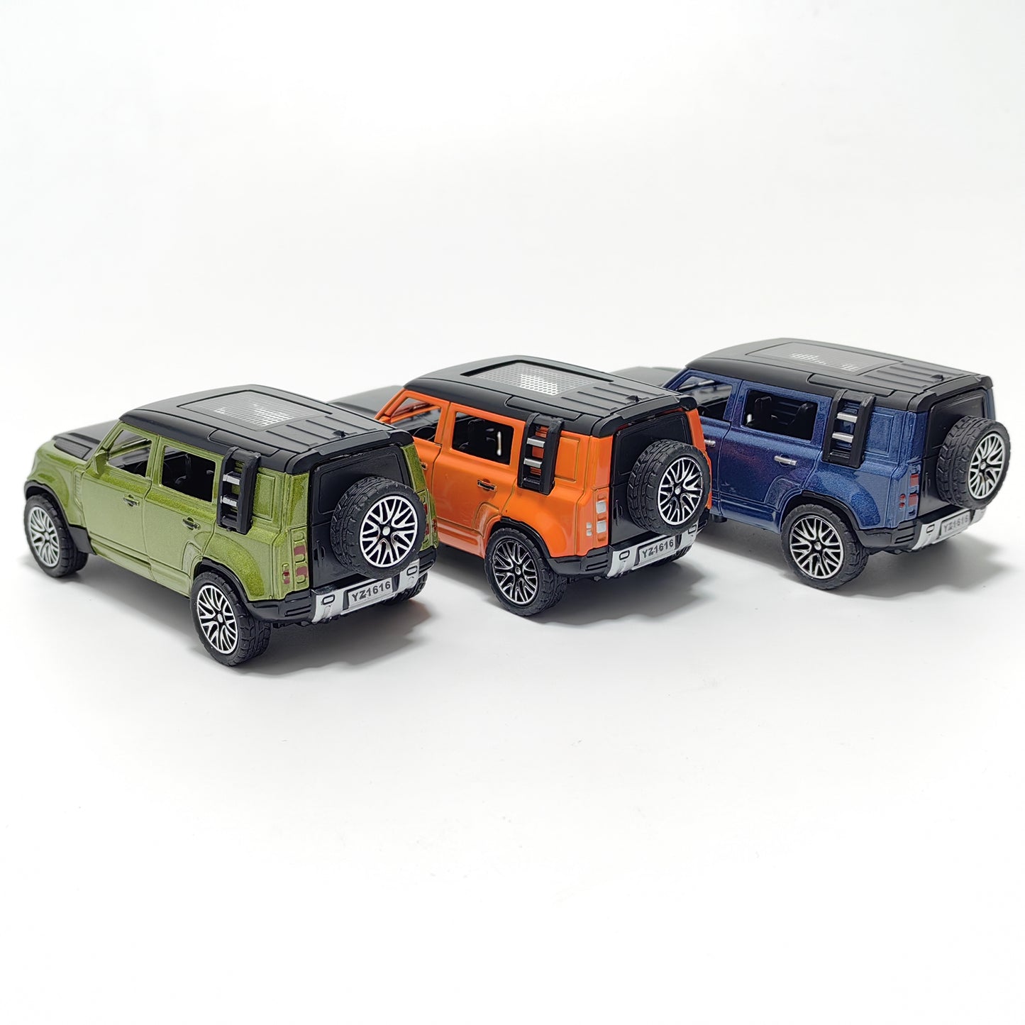 Blue and black Alloy Sports Car model with opening doors, detailed off-road vehicle toy, perfect for display and cute winter car accessory.