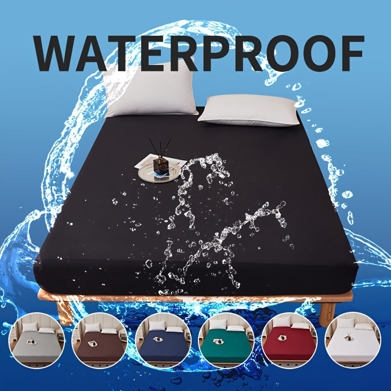 Protect your mattress with this waterproof cover made of polyester polyurethane encasement. It is breathable, machine washable, and has a sanded finish for added comfort. Perfect for both bedrooms and hotel rooms. This set includes a single sheet