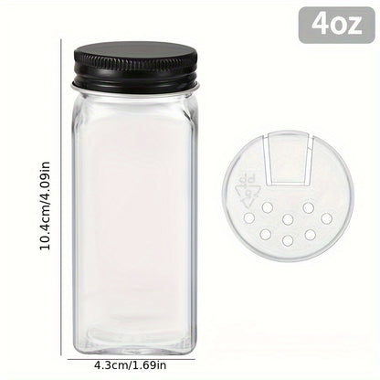 6/12 Glass Spice Jars with Wooden Lids, Aluminum Caps - Ideal for BBQs, Travel - Brand New