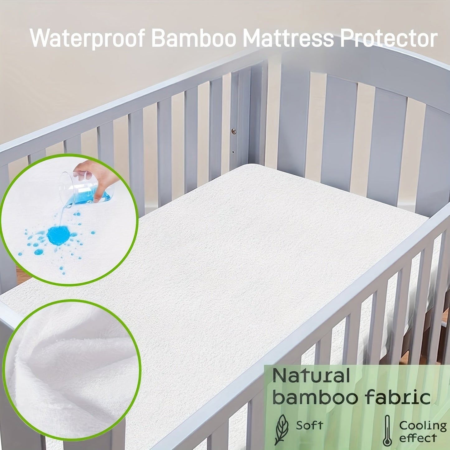 Machine washable mattress protector made of super soft bamboo fiber towel cloth and waterproof material, perfect for Halloween or Christmas gift giving.