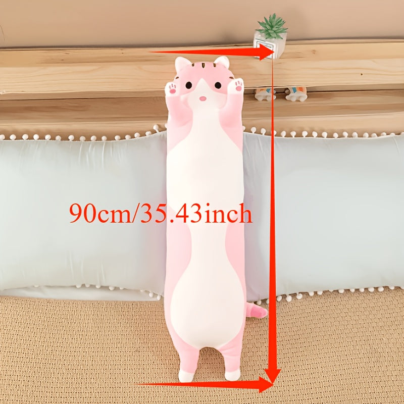 50/70cm cat-shaped pillow, contemporary style plush toy, home decor, gift cartoon plush, hypoallergenic polyester, machine washable, medium firmness, whole body support, portable, 100-120 gsm fabric weight.