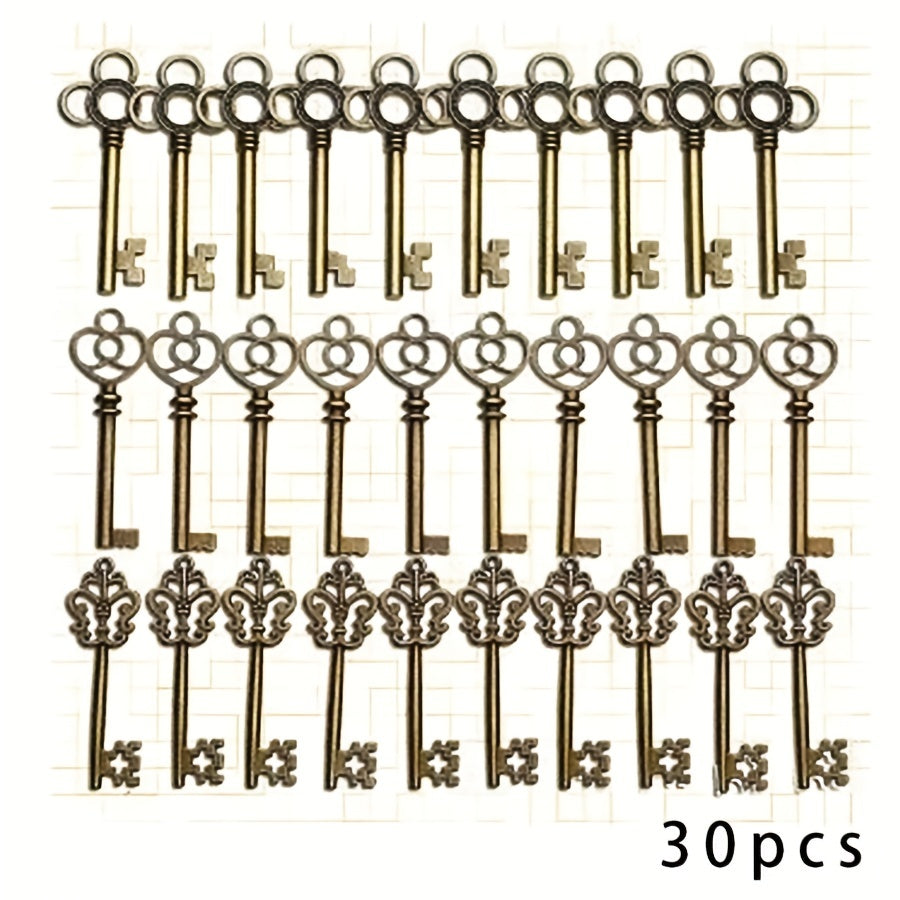 Assortment of 30 Large Skeleton Keys