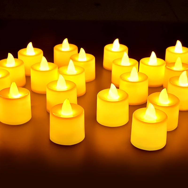 24 Flameless Tea Lights: Battery-Operated Candles for Home Decor & Gifts