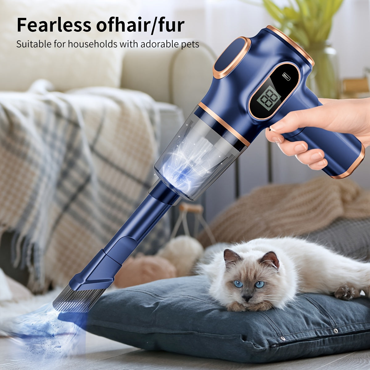 BELIBUY Cordless Handheld Vacuum Cleaner features high power USB rechargeability, extended battery life, and a multi-function design for versatile cleaning in both the home and car. Ideal for removing pet hair, dust, and debris, this vacuum includes an