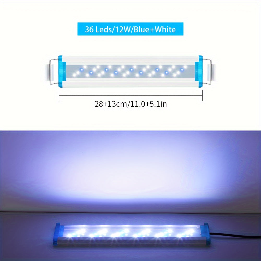 Светильник для аквариума SevenMaster Ultra-Thin LED, синий и белый спектр, 220В-240В, идеально подходит для оформления аквариума. Высококачественный цилиндр с элегантным дизайном и крепежным кронштейном в комплекте.