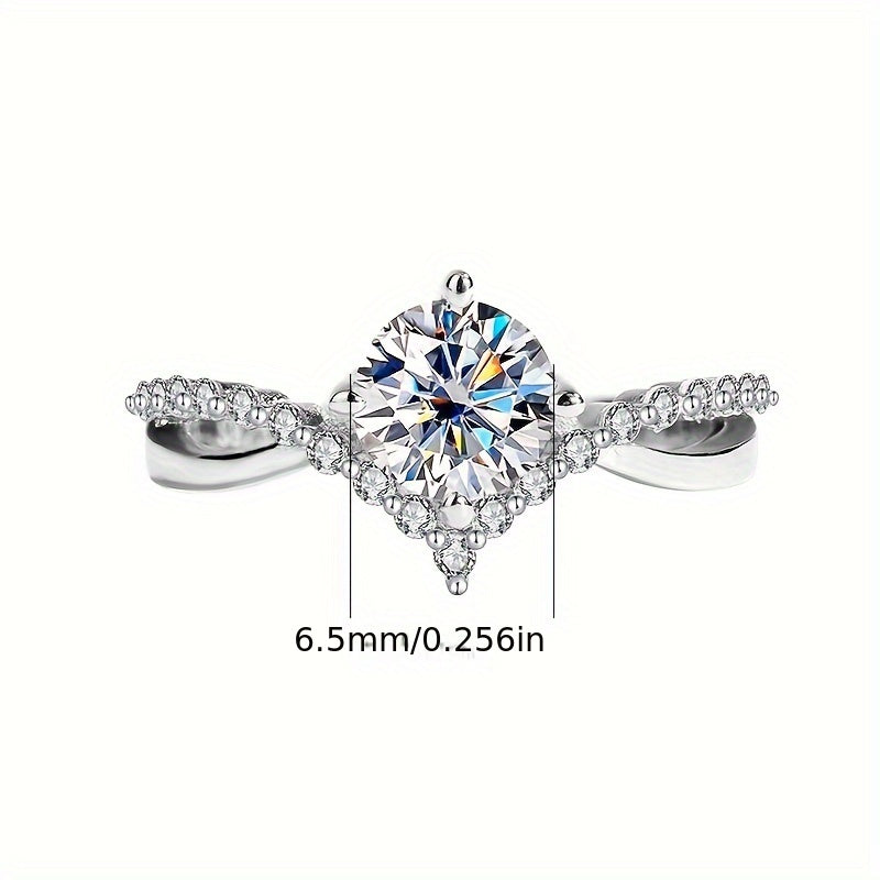 Elegant finger ring jewelry decoration, this solitaire ring features a 1 carat Moissanite stone set in high-quality 925 sterling silver, perfect for a stunning wedding ring.