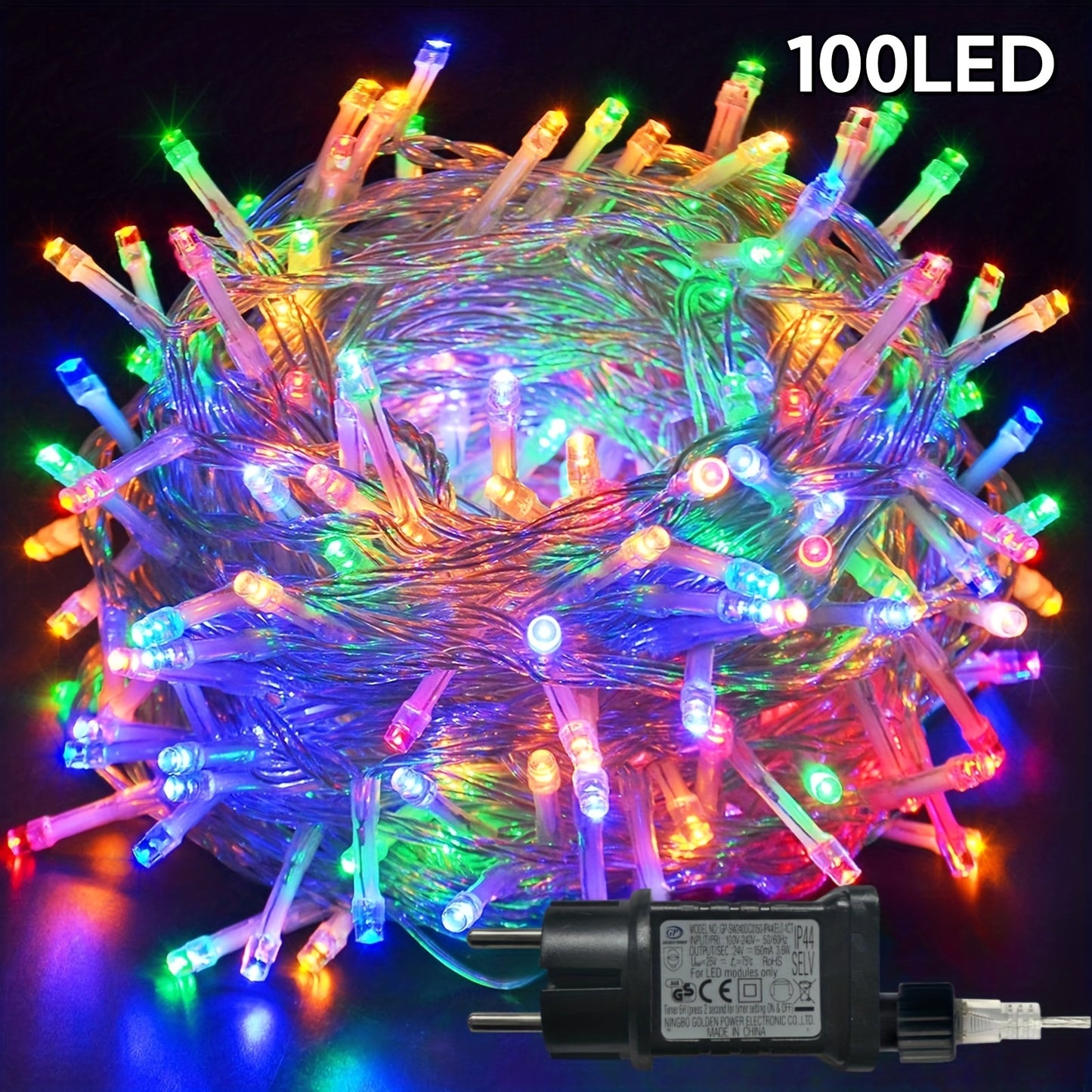 Fairy-style LED string lights for Christmas: 300/200/100 LEDs, 8 modes with timed memory, indoor & outdoor use, warm white, ideal for tree & party decor.