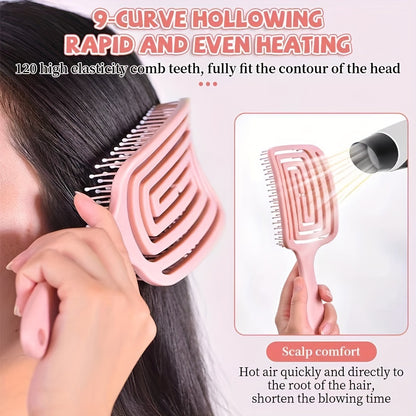 1pc Wide Vent Wet & Dry Detangler Hair Brush with Flexible Bristles and Scalp Massage